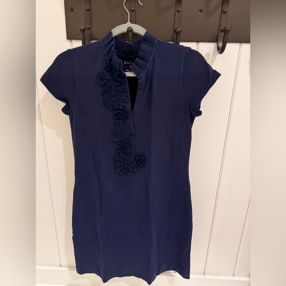 Lilly Pulitzer Navy Top with Floral Accents